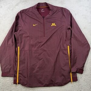 Nike Minnesota Golden Gophers Jacket Mens Large Maroon 1/4 Zip Pullover Vented